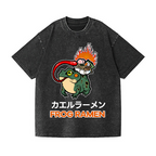Frog Ramen Vintage Wash Japanese Design T-Shirt