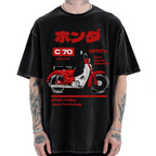 C70 Retro Motorcycle Vintage Washed T-shirt