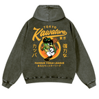Tokyo Kawatora Vintage Washed Cotton Back Art Hoodie