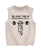 Hell Won't Take Me Vintage Distressed Washed Tank Top