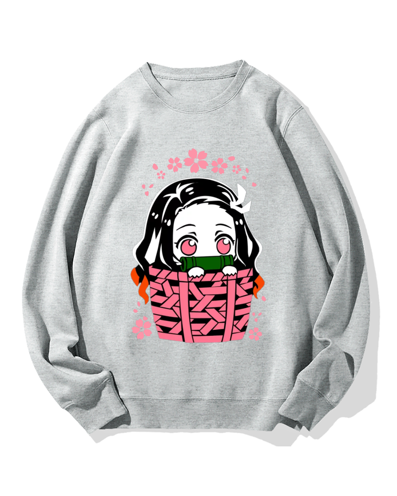Nezuko Chibi basket Cotton Sweatshirt