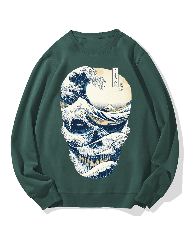 Wave Skeleton Cotton Sweatshirt