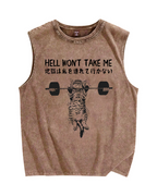 Hell Won't Take Me Vintage Distressed Washed Tank Top