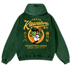 Tokyo Kawatora Vintage Washed Cotton Back Art Hoodie