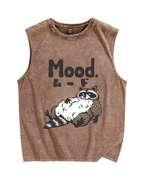 Mood Raccoon Vintage Distressed Washed Tank Top