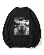 UFO and Capybara Cotton Sweatshirt