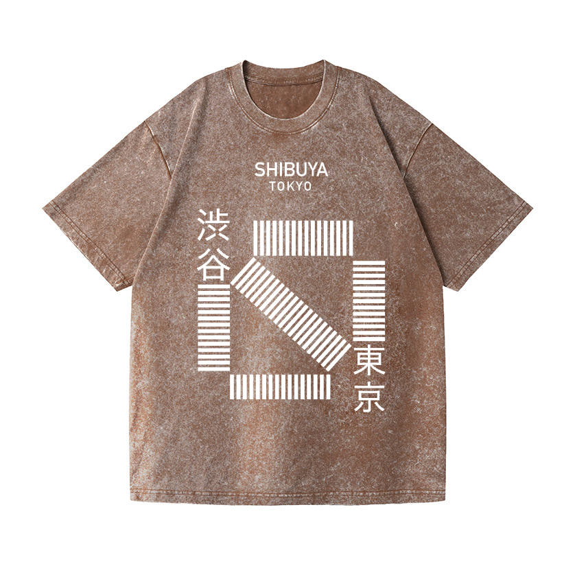 Shibuya Tokyo Vintage Wash Japanese Design T-Shirt
