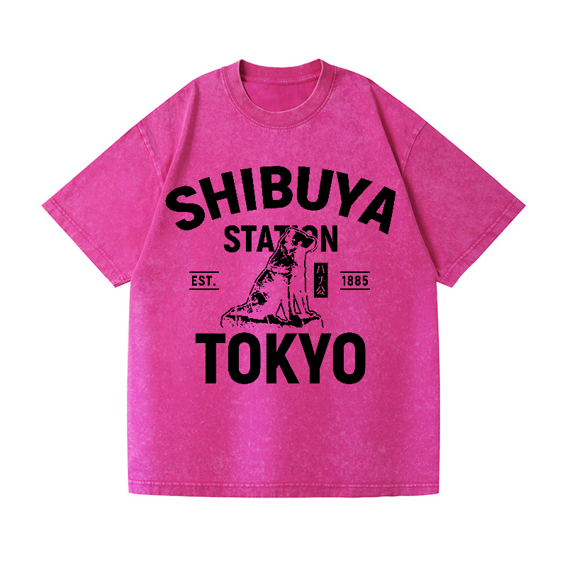 Shibuya Hachiko Vintage Wash Japanese Design T-Shirt