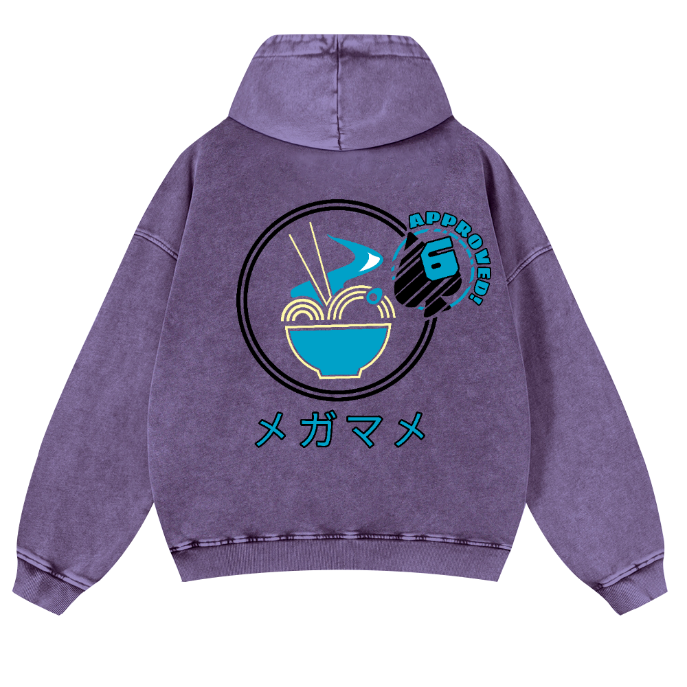 Ramen Vintage Washed Cotton Back Art Hoodie