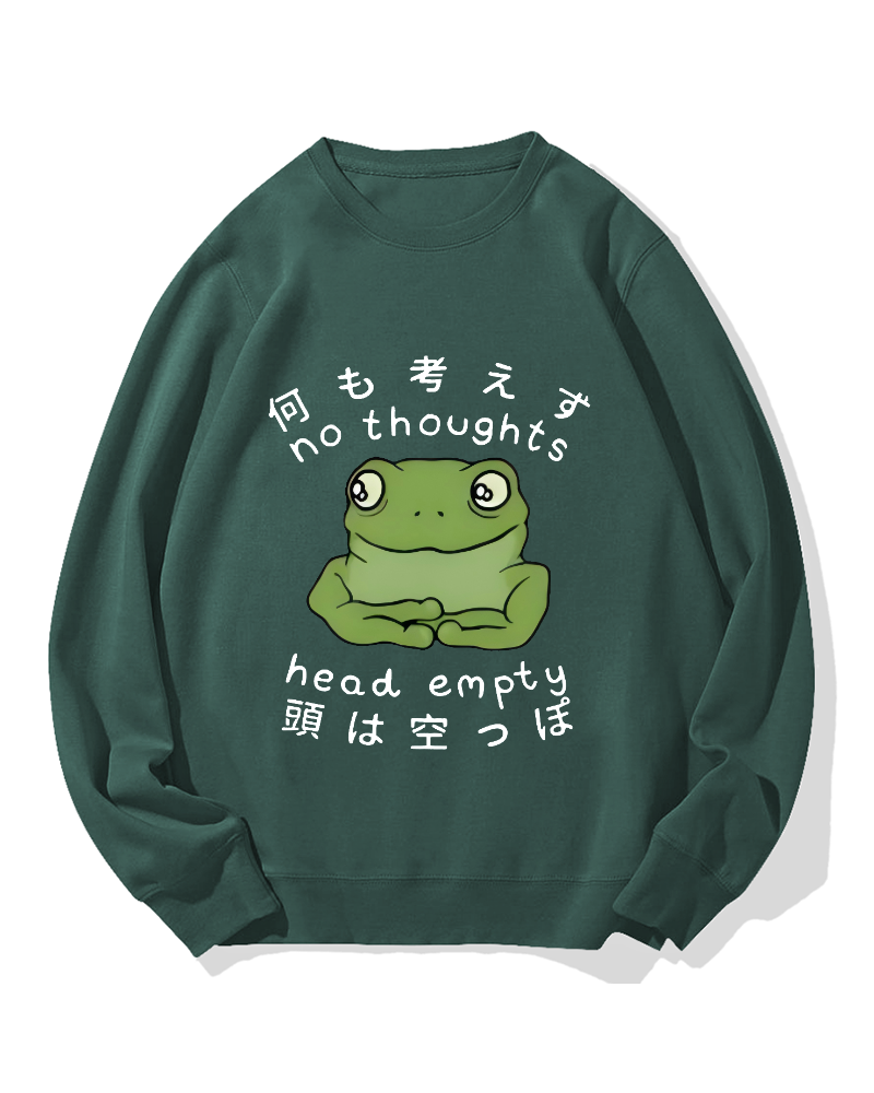 No Thoughts Head Empty Frog Cotton Sweatshirt