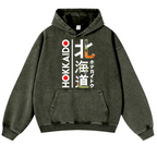 Hokkaido Vintage Washed Thick Cotton Hoodie