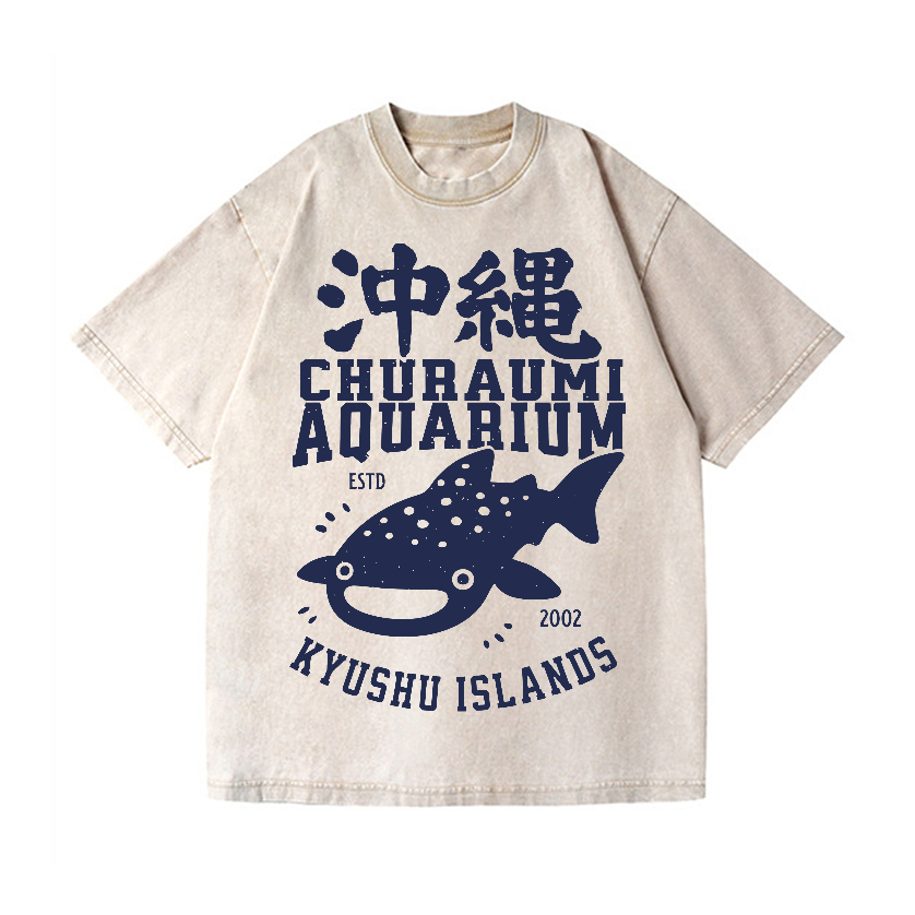 Okinawa Churaumi Aquarium Kyushu Islands Fish Vintage Wash Japanese Design T-Shirt