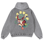 Frog Vintage Washed Cotton Back Art Hoodie