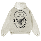 Harajuku Vintage Washed Cotton Back Art Hoodie