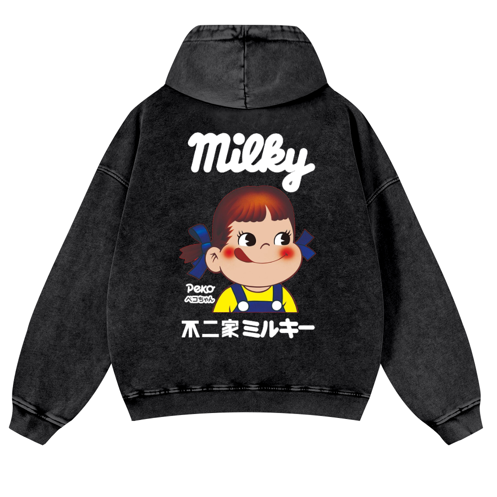 Fujiya Vintage Washed Cotton Back Art Hoodie