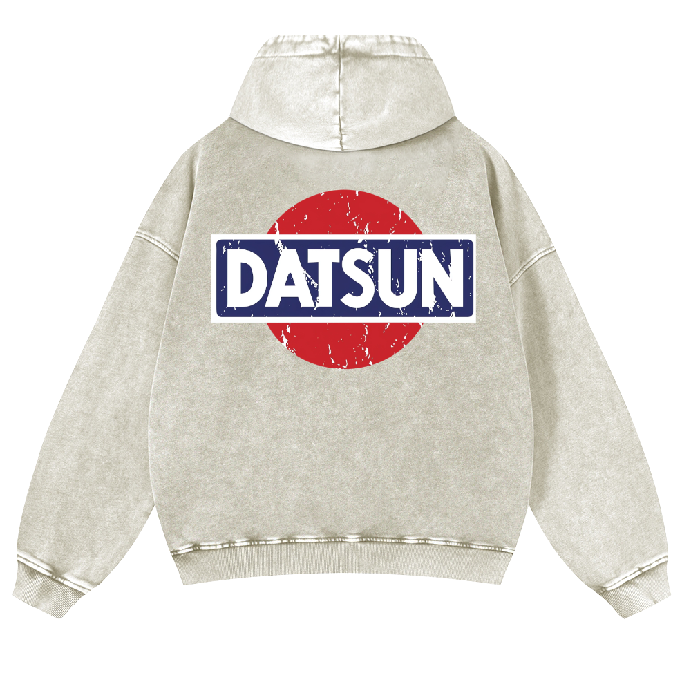 Datsun Vintage Washed Cotton Back Art Hoodie