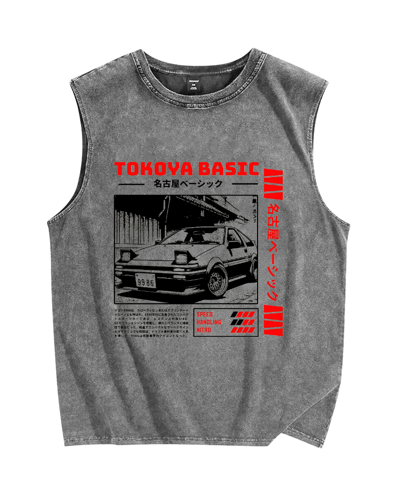 Tokoya Basic Vintage Distressed Washed Tank Top