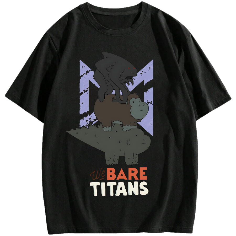 We Bare Titans Cute Monsters Japanese Cotton casual T-shirt