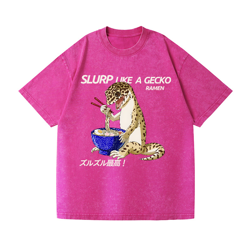 Gecko Vintage Wash Japanese Design T-Shirt