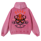 Osaka Octopus Vintage Washed Cotton Back Art Hoodie