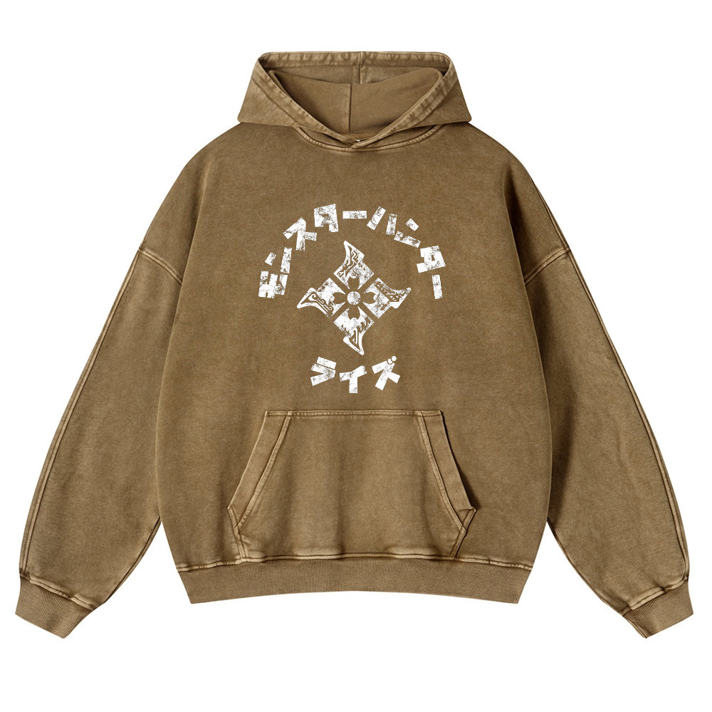 Monster Hunter Rise Vintage Washed Thick Cotton Hoodie
