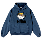 Puffer Fish Vintage Washed Thick Cotton Hoodie