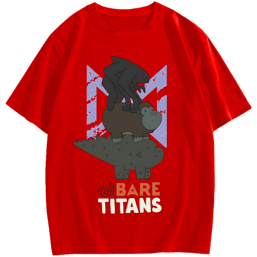 We Bare Titans Cute Monsters Japanese Cotton casual T-shirt