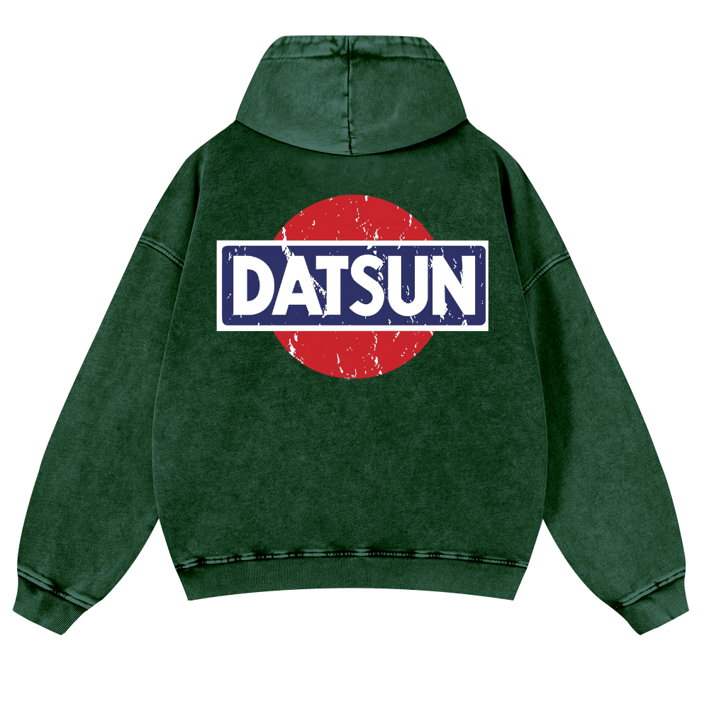 Datsun Vintage Washed Cotton Back Art Hoodie