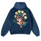 Frog Vintage Washed Cotton Back Art Hoodie