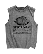 Born to Evolve Vintage Distressed Washed Tank Top