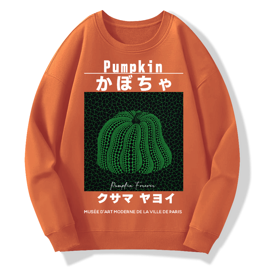 Japanese Green Punpkin Geek Cotton Sweatshirt