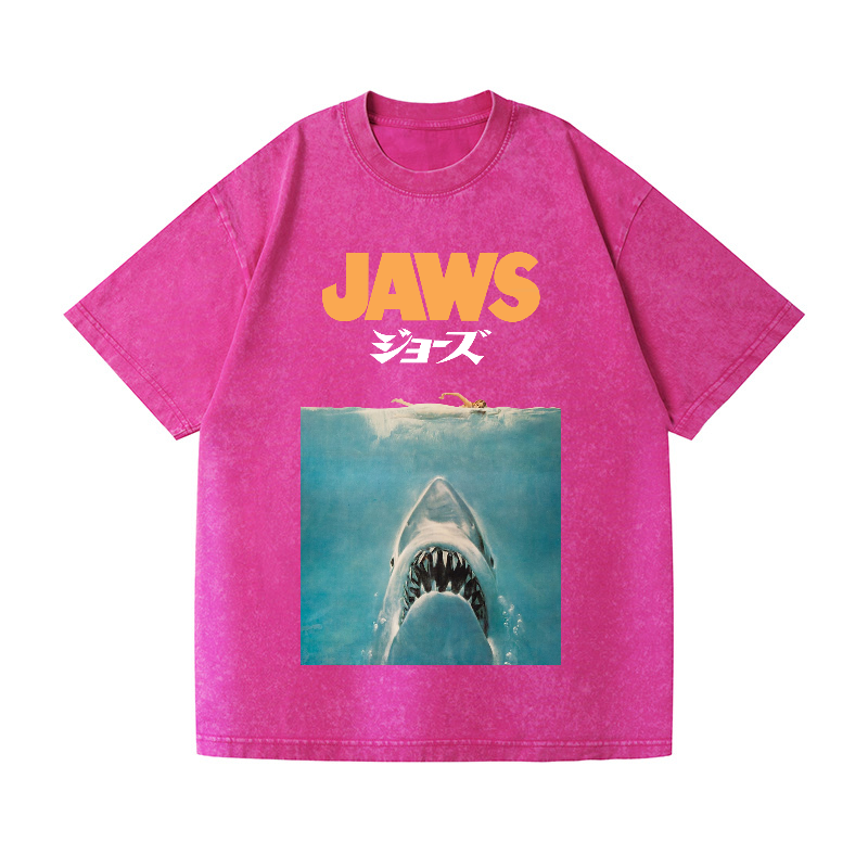 Jaws Shark Vintage Wash Japanese Design T-Shirt