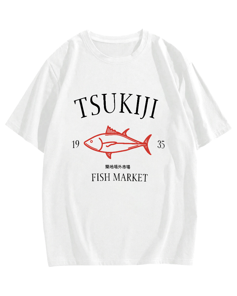 Japan's Tsukiji Off Market Cotton casual T-shirt