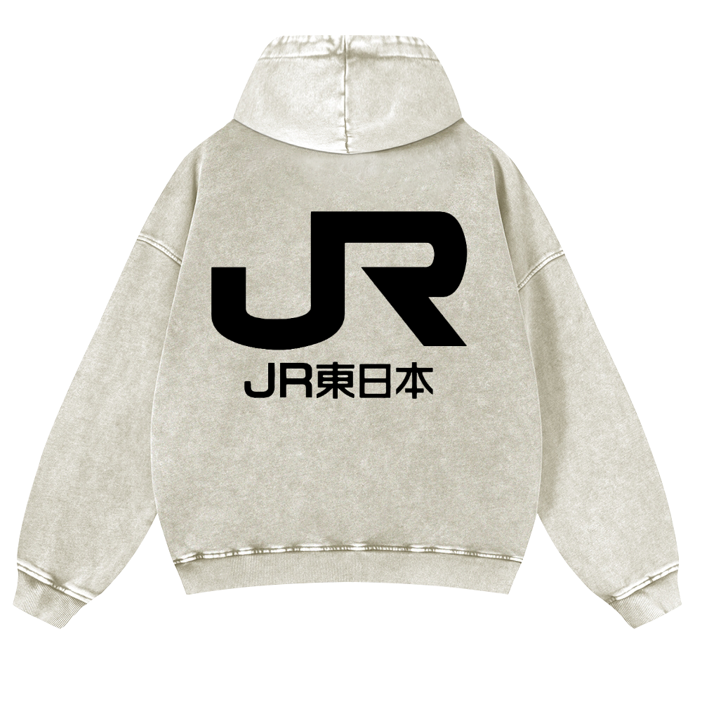 Jr east logo east japan railway company Vintage Washed Cotton Back Art Hoodie