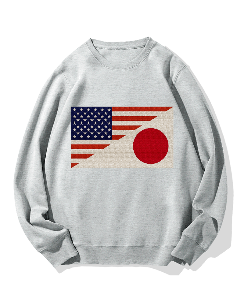 Japan-US Flag Cotton Sweatshirt