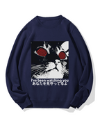 Cat is watching you Cotton Sweatshirt