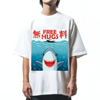 Free Shark Hug Cotton casual T-shirt