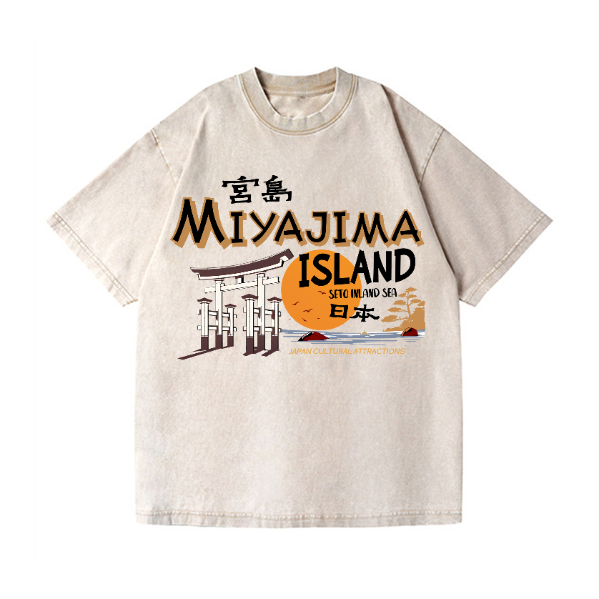 Hiroshima Miyajima Island Vintage Wash Japanese Design T-Shirt