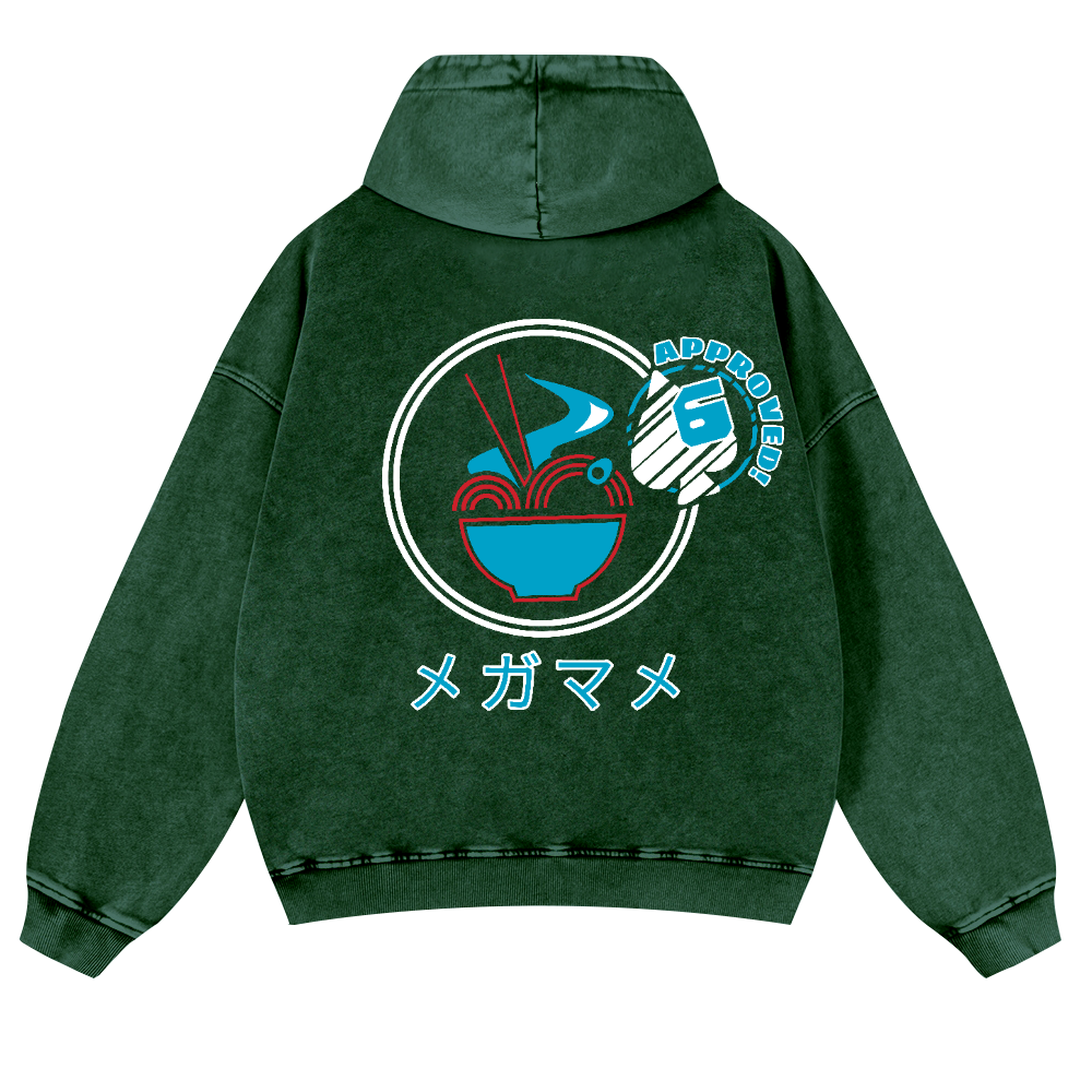 Ramen Vintage Washed Cotton Back Art Hoodie