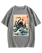 King Octopus Japanese Cotton casual T-shirt