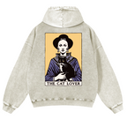 The Cat Lover Vintage Washed Cotton Back Art Hoodie