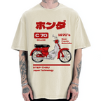 C70 Retro Motorcycle Vintage Washed T-shirt