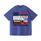 VHS Vintage Wash Japanese Design T-Shirt