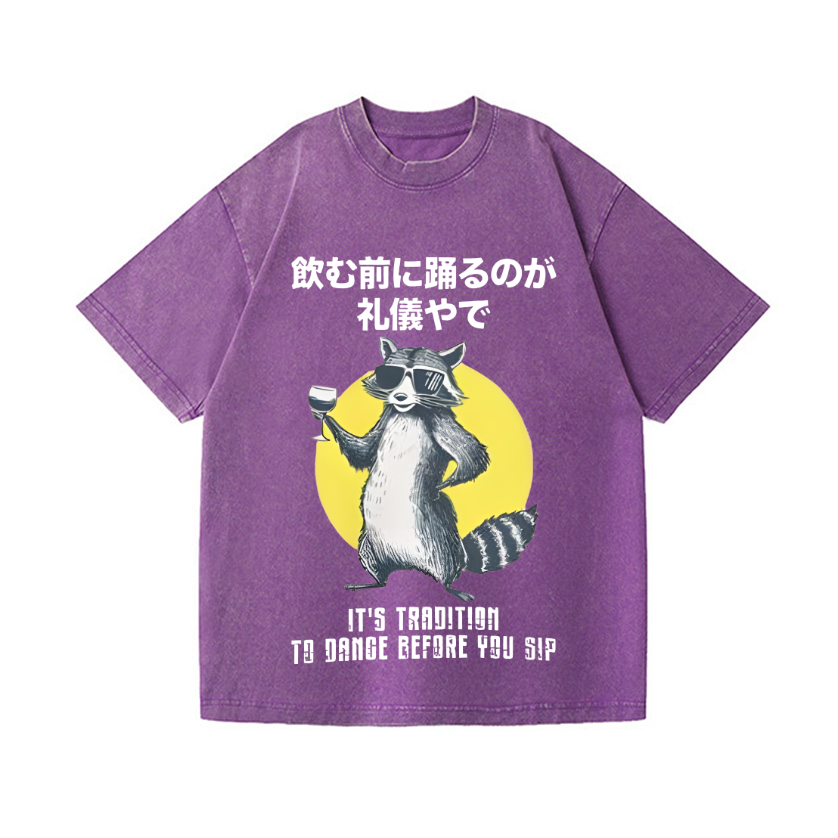 Raccoon Vintage Wash Japanese Design T-Shirt