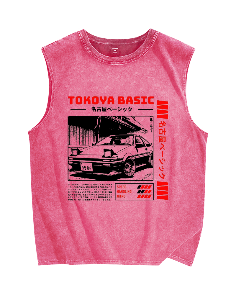 Tokoya Basic Vintage Distressed Washed Tank Top