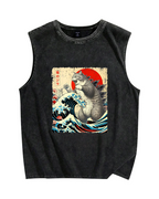 Catzila Vintage Distressed Washed Tank Top