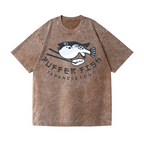 Puffer Fish Vintage Wash Japanese Design T-Shirt