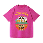 Ramen Lucky Cat Vintage Wash Japanese Design T-Shirt