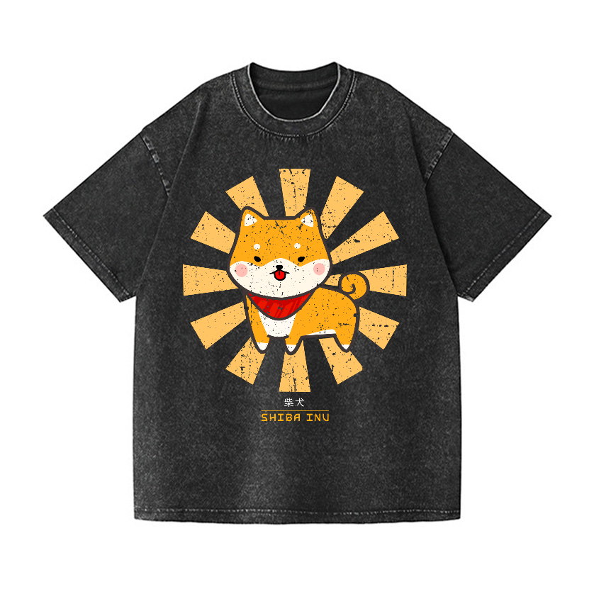 Shiba Inu Vintage Wash Japanese Design T-Shirt