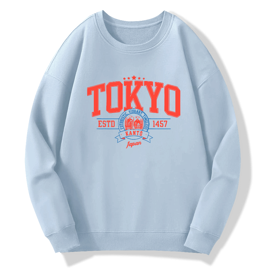 Tokyo Retro Art Cotton Pullover Sweatshirt